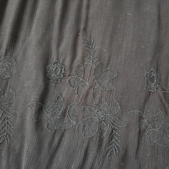 Free People Angie's Set Bottoms Only Wide Leg Black Viscose Pants Women's Large - Picture 5 of 13